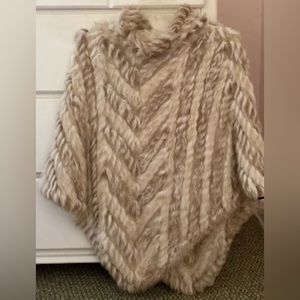 J.McLaughlin, Rabbit Fur Cape, tan-brown, women's, one size